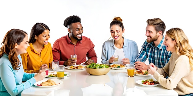 spokojní ľudia pri stole